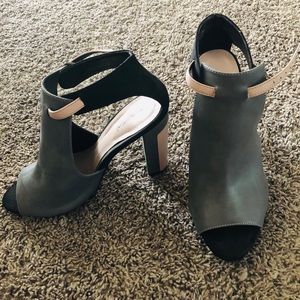 Pink and Grey Andrea Bootie Style Leather Heels 👠